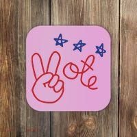 Nicolle Wallace Wearing Peace Vote Coaster thumb 0