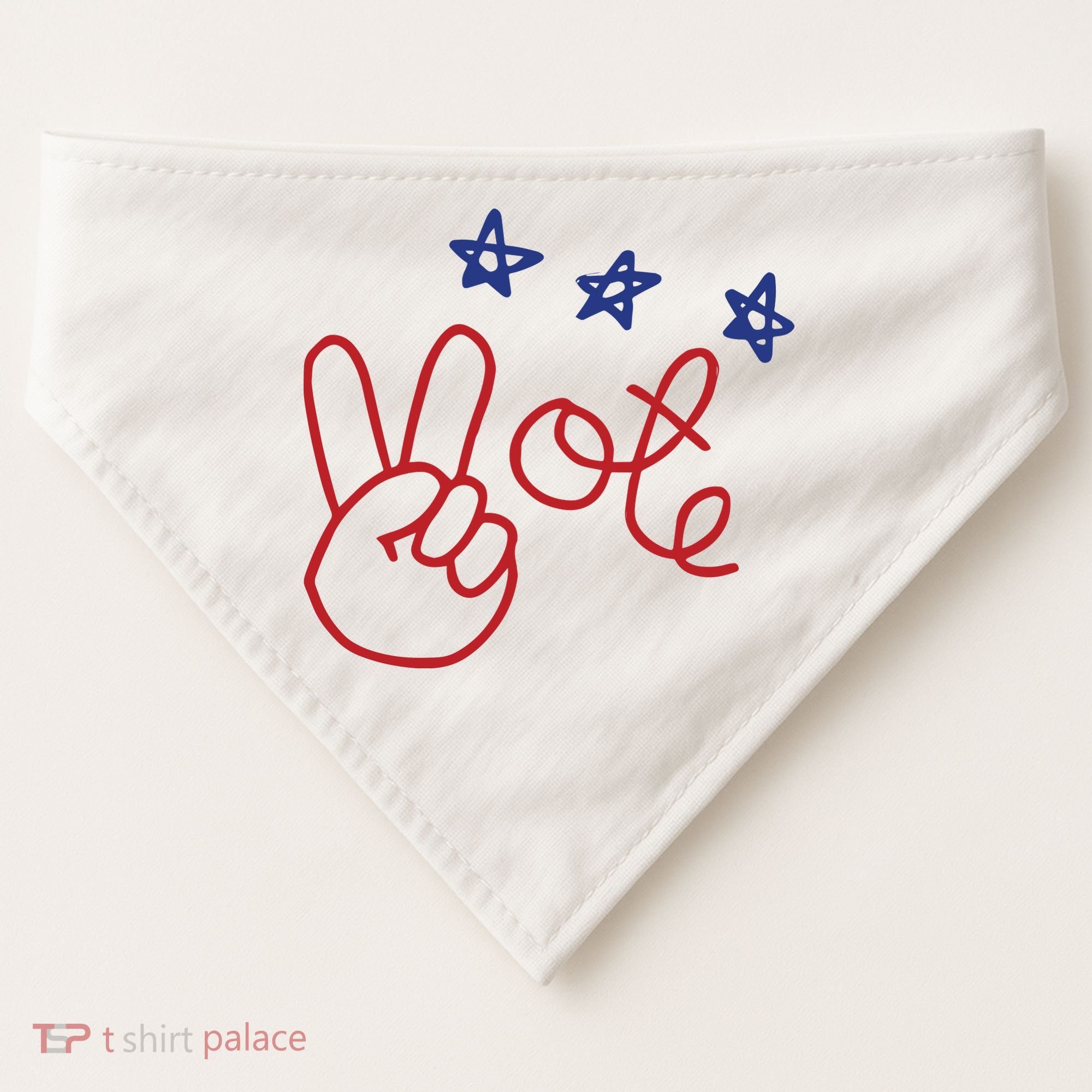 Nicolle Wallace Wearing Peace Vote USA-Made Doggie Bandana