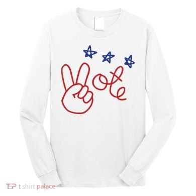 Nicolle Wallace Wearing Peace Vote Long Sleeve Shirt