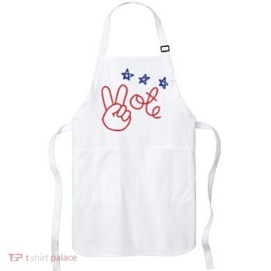 Nicolle Wallace Wearing Peace Vote Apron