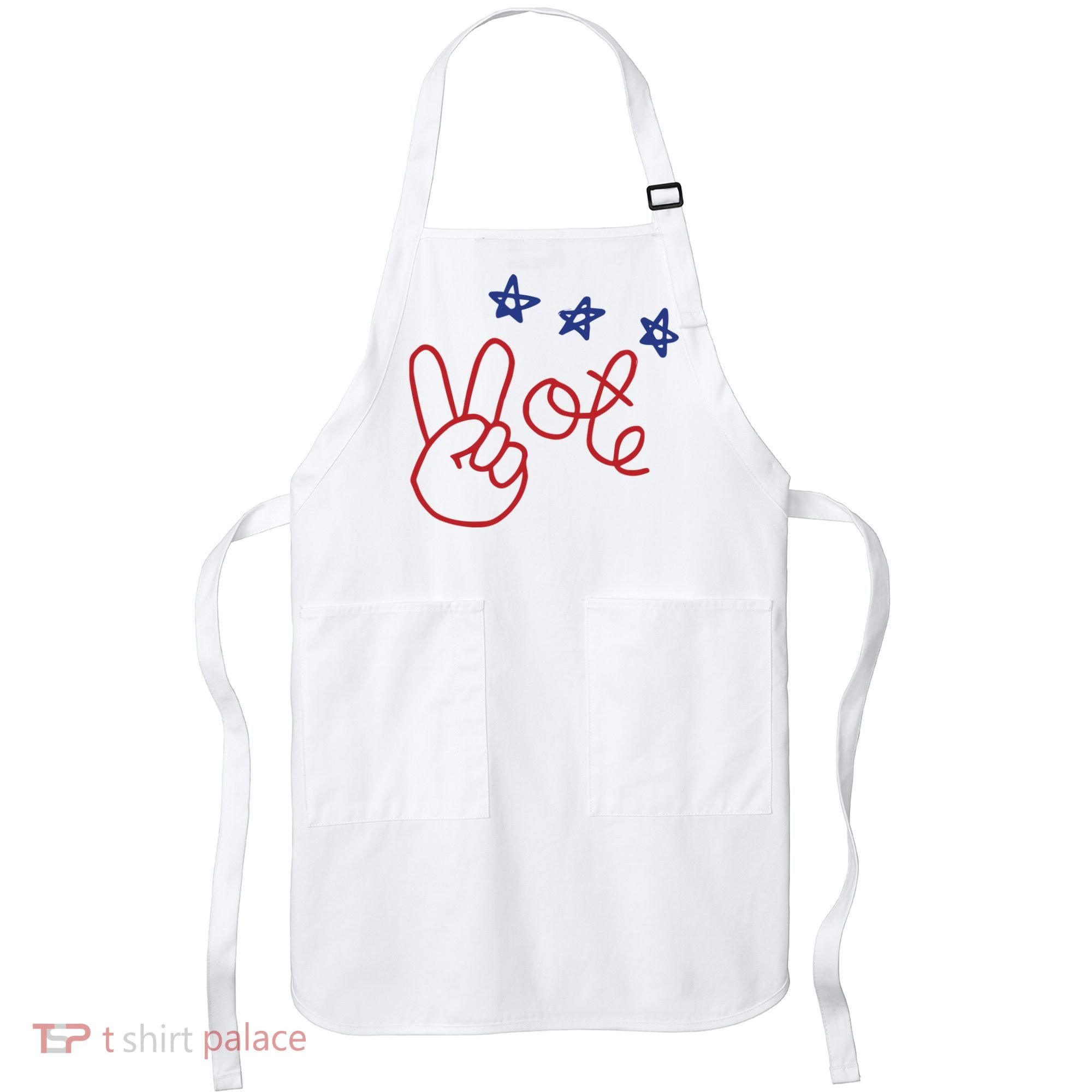 Nicolle Wallace Wearing Peace Vote Apron