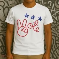 Nicolle Wallace Wearing Peace Vote T-Shirt thumb 3