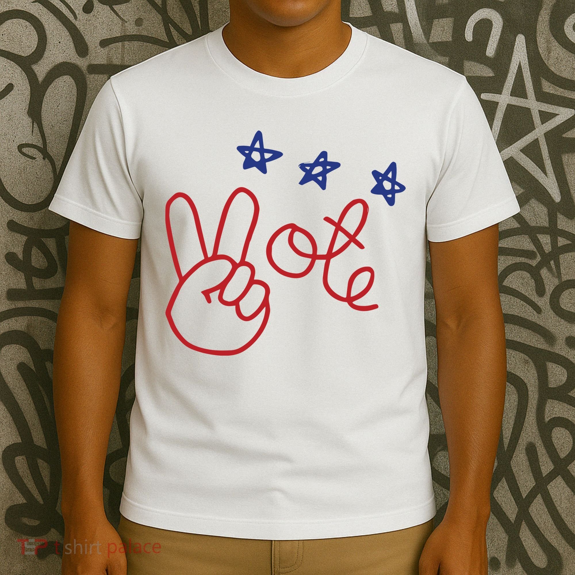 Nicolle Wallace Wearing Peace Vote T-Shirt