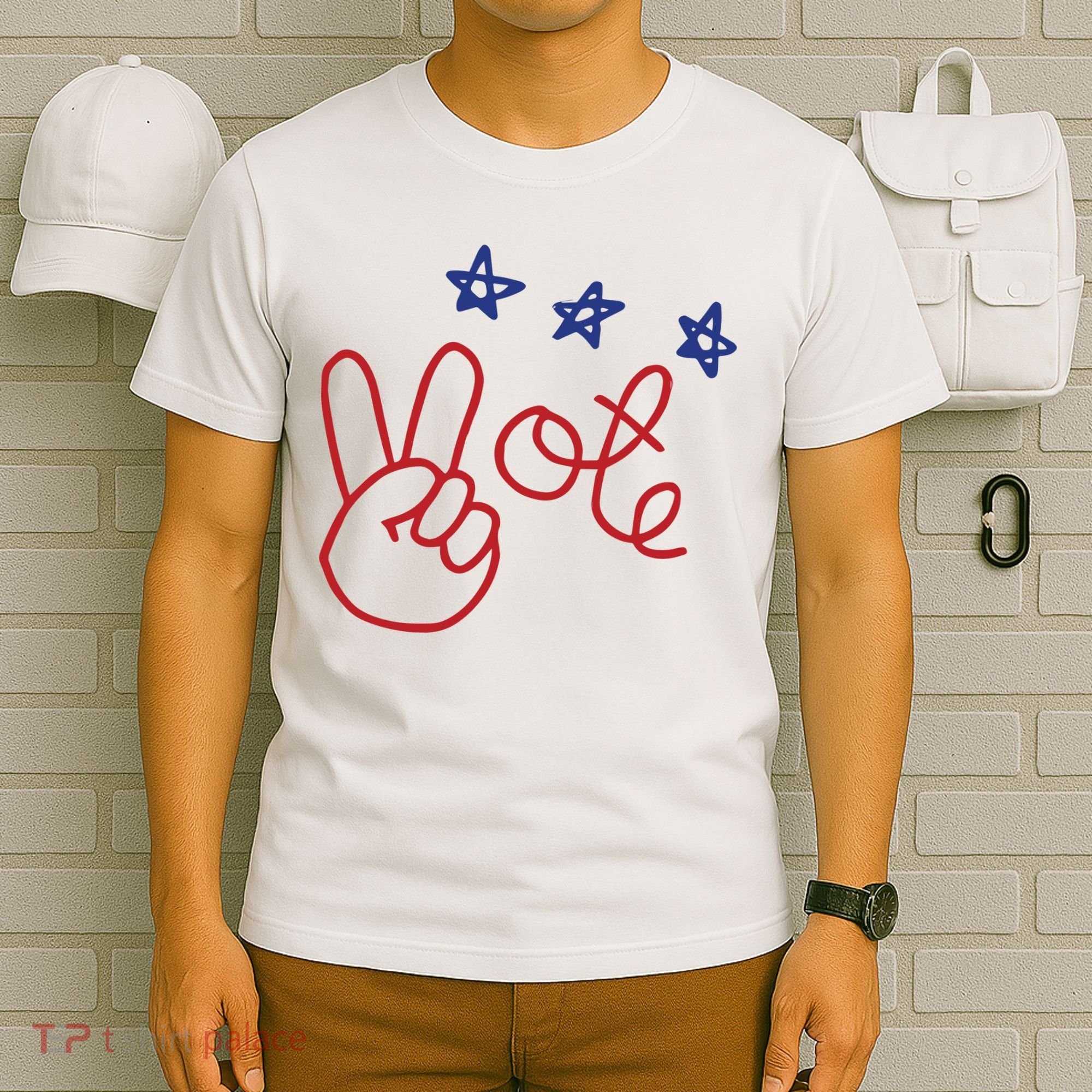 Nicolle Wallace Wearing Peace Vote T-Shirt