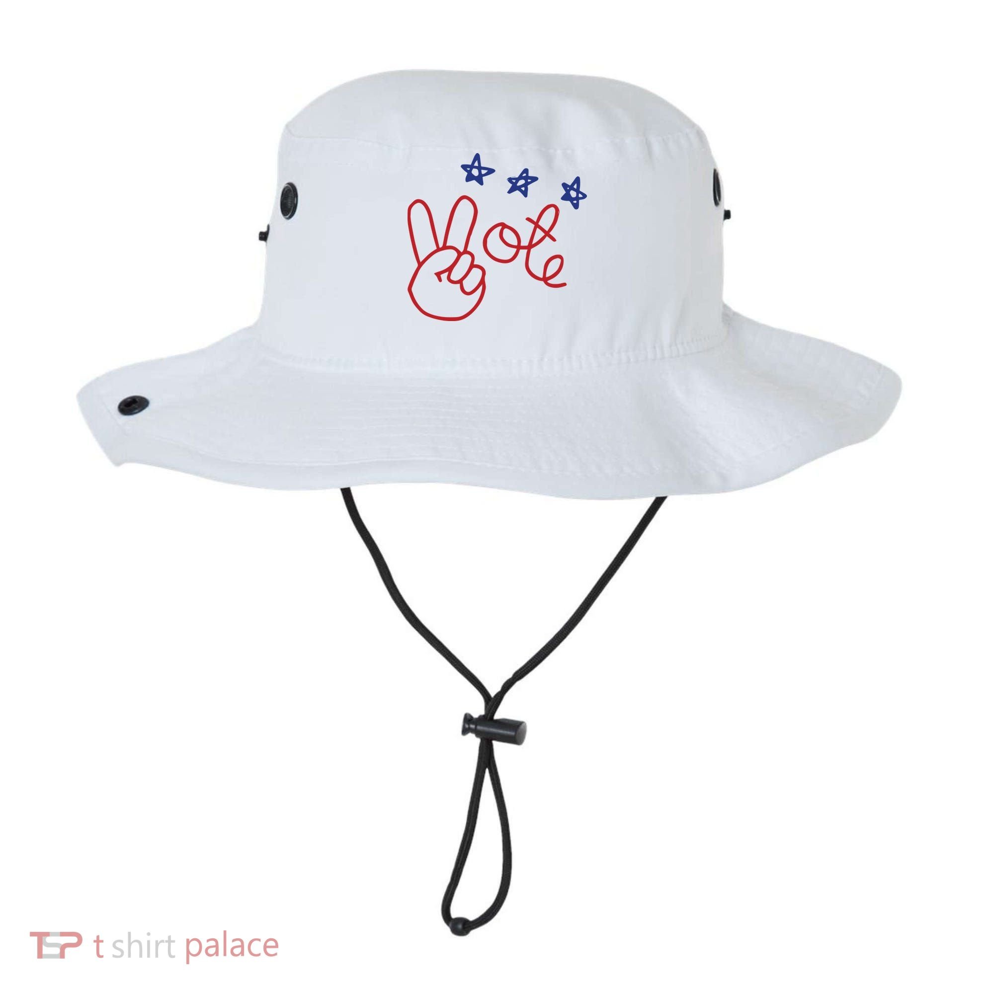Nicolle Wallace Wearing Peace Vote Bucket Hat