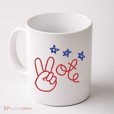 Nicolle Wallace Wearing Peace Vote Coffee Mug