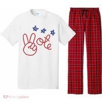 Nicolle Wallace Wearing Peace Vote Pajama Set thumb 0