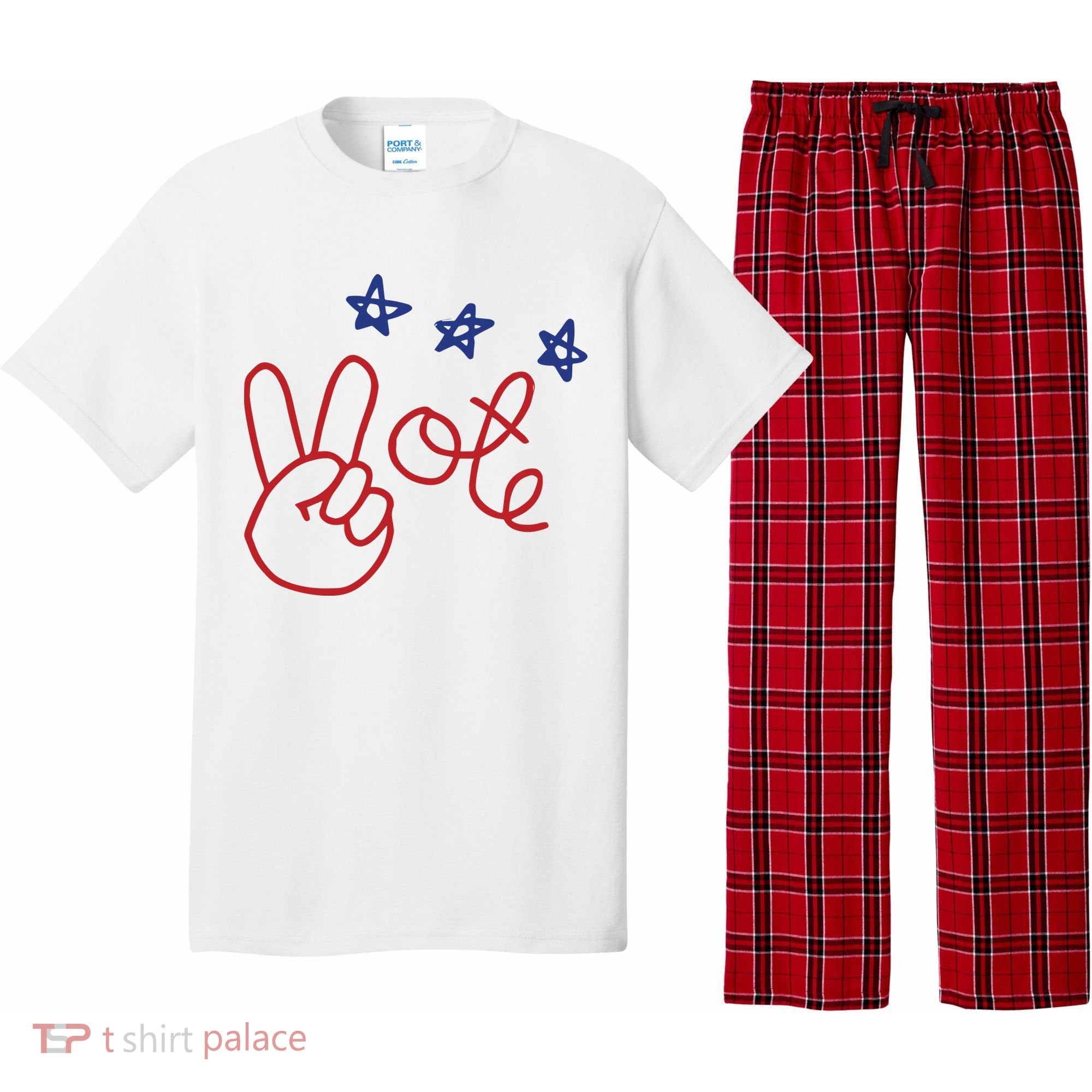 Nicolle Wallace Wearing Peace Vote Pajama Set