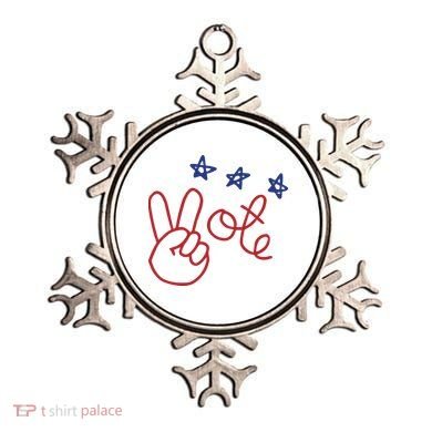 Nicolle Wallace Wearing Peace Vote Ornament