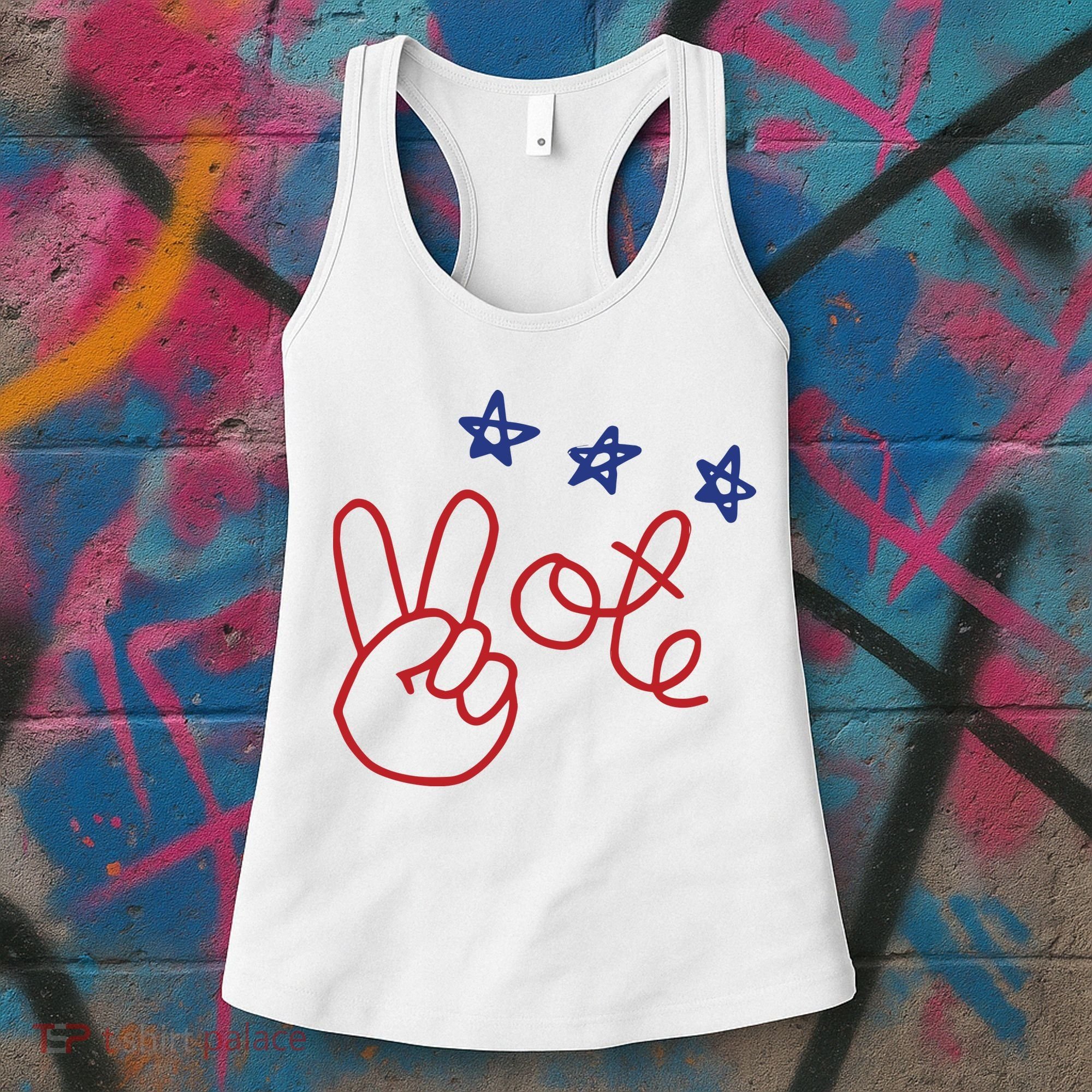 Nicolle Wallace Wearing Peace Vote Women's Tank Top