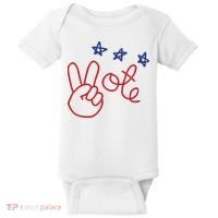 Nicolle Wallace Wearing Peace Vote Baby Bodysuit thumb 0