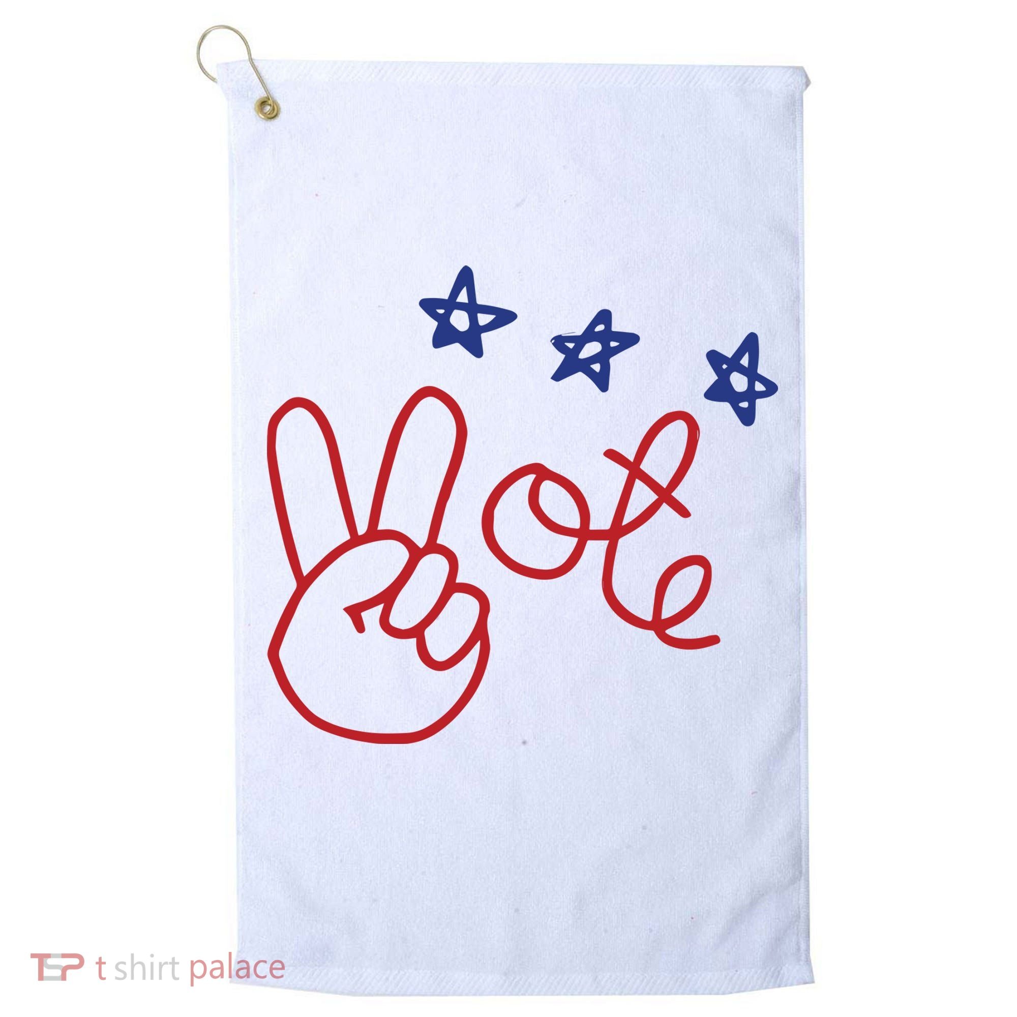 Nicolle Wallace Wearing Peace Vote Golf Towel