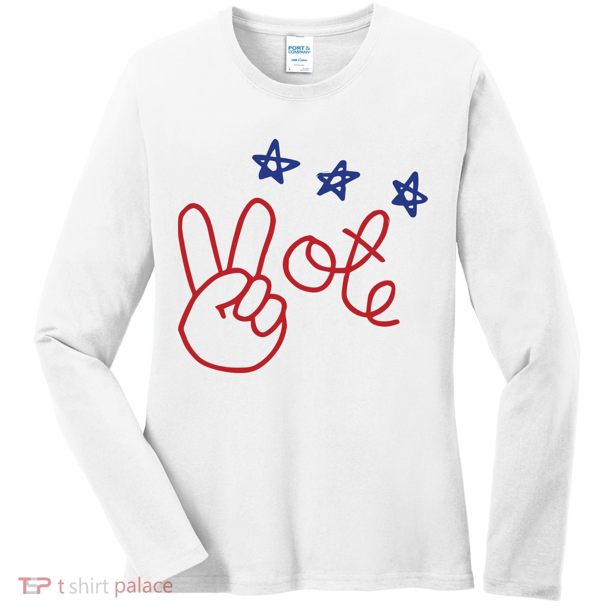 Nicolle Wallace Wearing Peace Vote Women's Long Sleeve Shirt