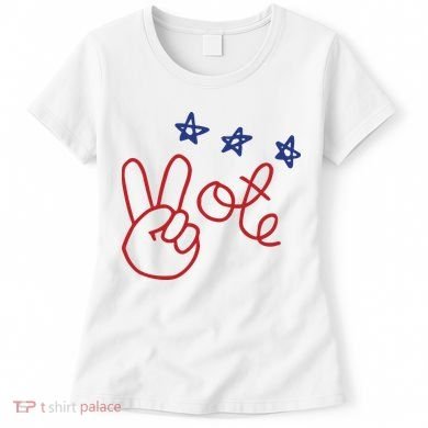 Nicolle Wallace Wearing Peace Vote Women's T-Shirt