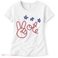 Nicolle Wallace Wearing Peace Vote Women's T-Shirt thumb 0