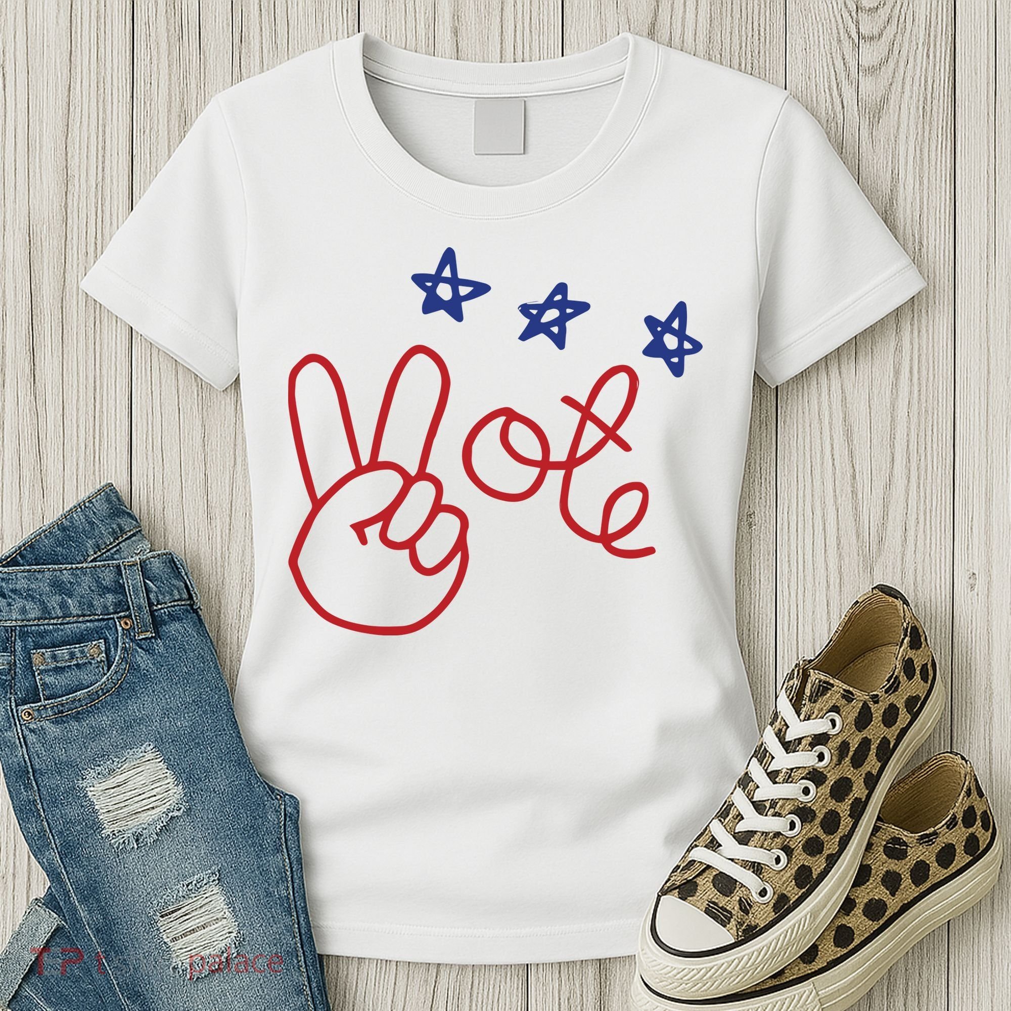 Nicolle Wallace Wearing Peace Vote Women's T-Shirt