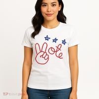 Nicolle Wallace Wearing Peace Vote Women's T-Shirt thumb 4