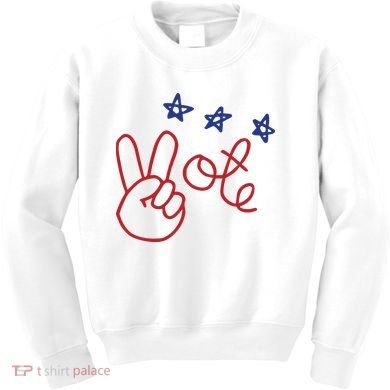 Nicolle Wallace Wearing Peace Vote Kids Sweatshirt