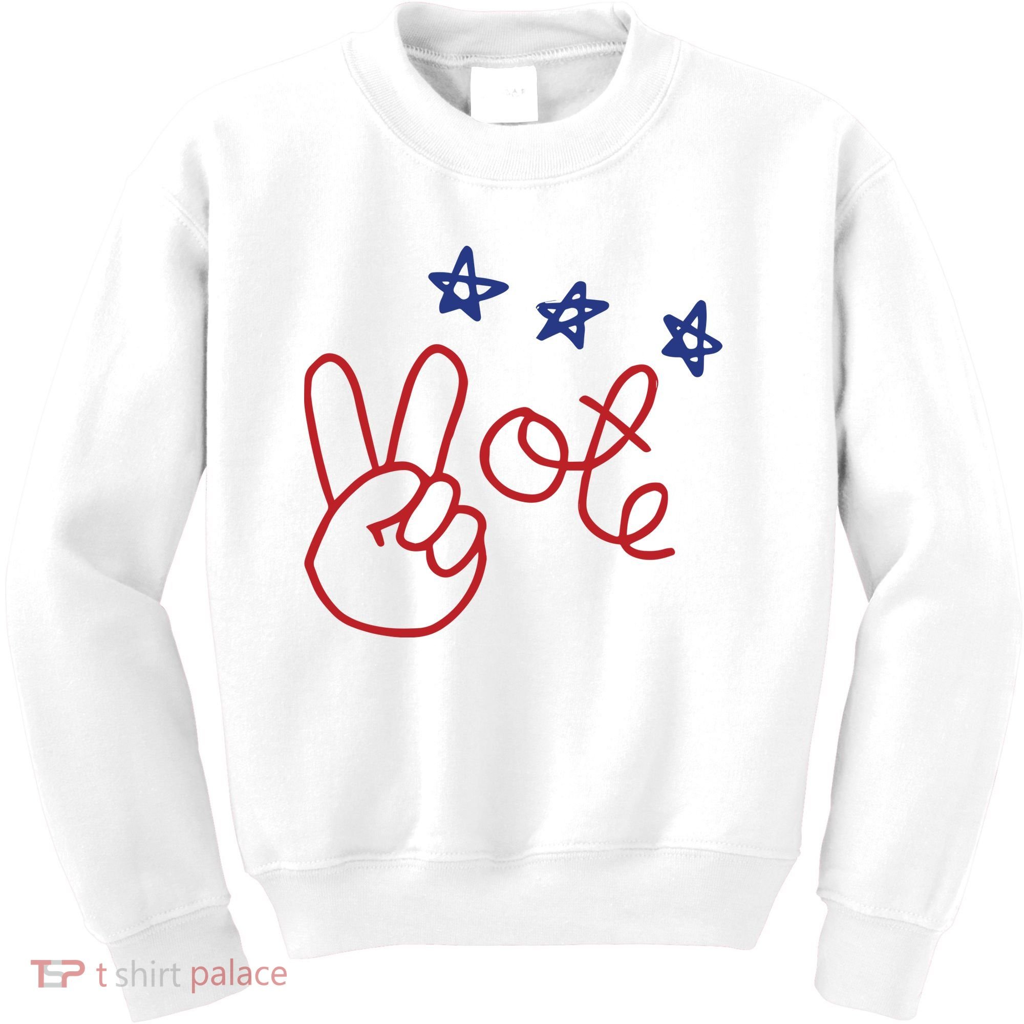 Nicolle Wallace Wearing Peace Vote Kids Sweatshirt