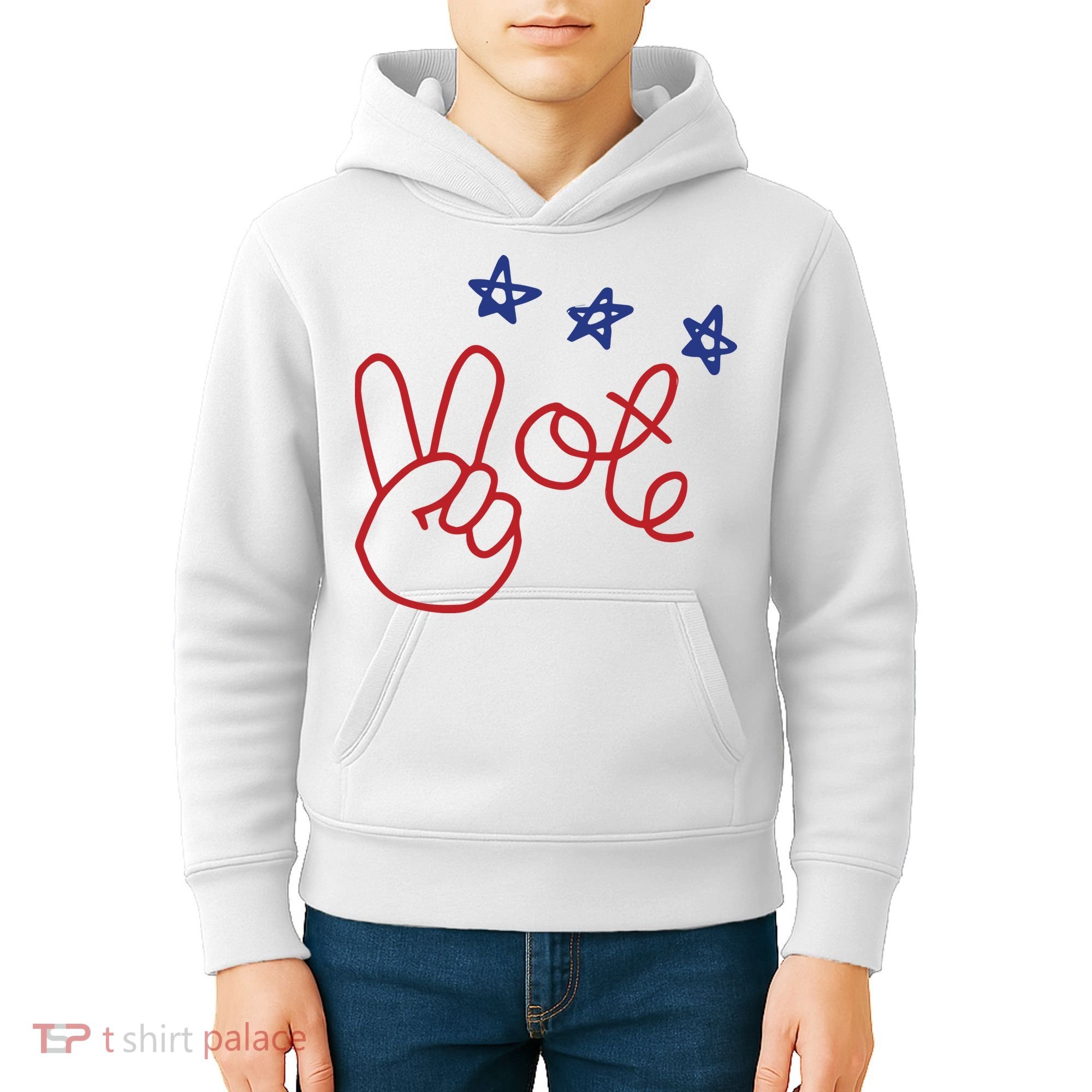 Nicolle Wallace Wearing Peace Vote Kids Hoodie