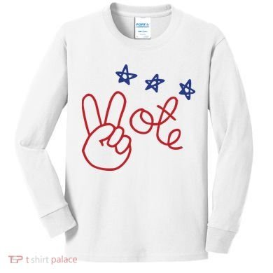 Nicolle Wallace Wearing Peace Vote Kids Long Sleeve Shirt