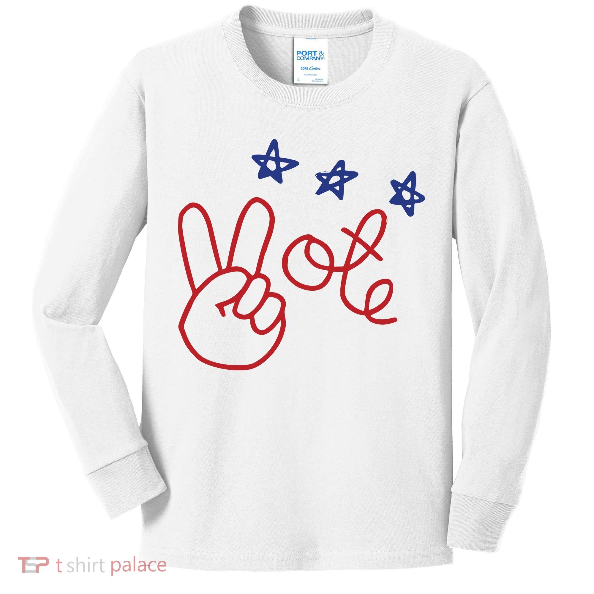 Nicolle Wallace Wearing Peace Vote Kids Long Sleeve Shirt