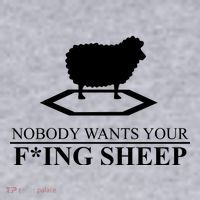 Nobody Wants Your Fucking Sheep Women's Racerback Cropped Tank thumb 2