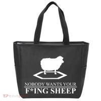 Nobody Wants Your Fucking Sheep Tote Bag thumb 0