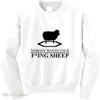 Nobody Wants Your Fucking Sheep Kids Sweatshirt thumb 0