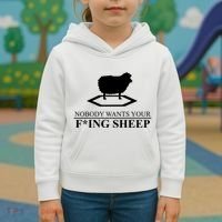 Nobody Wants Your Fucking Sheep Kids Hoodie thumb 3