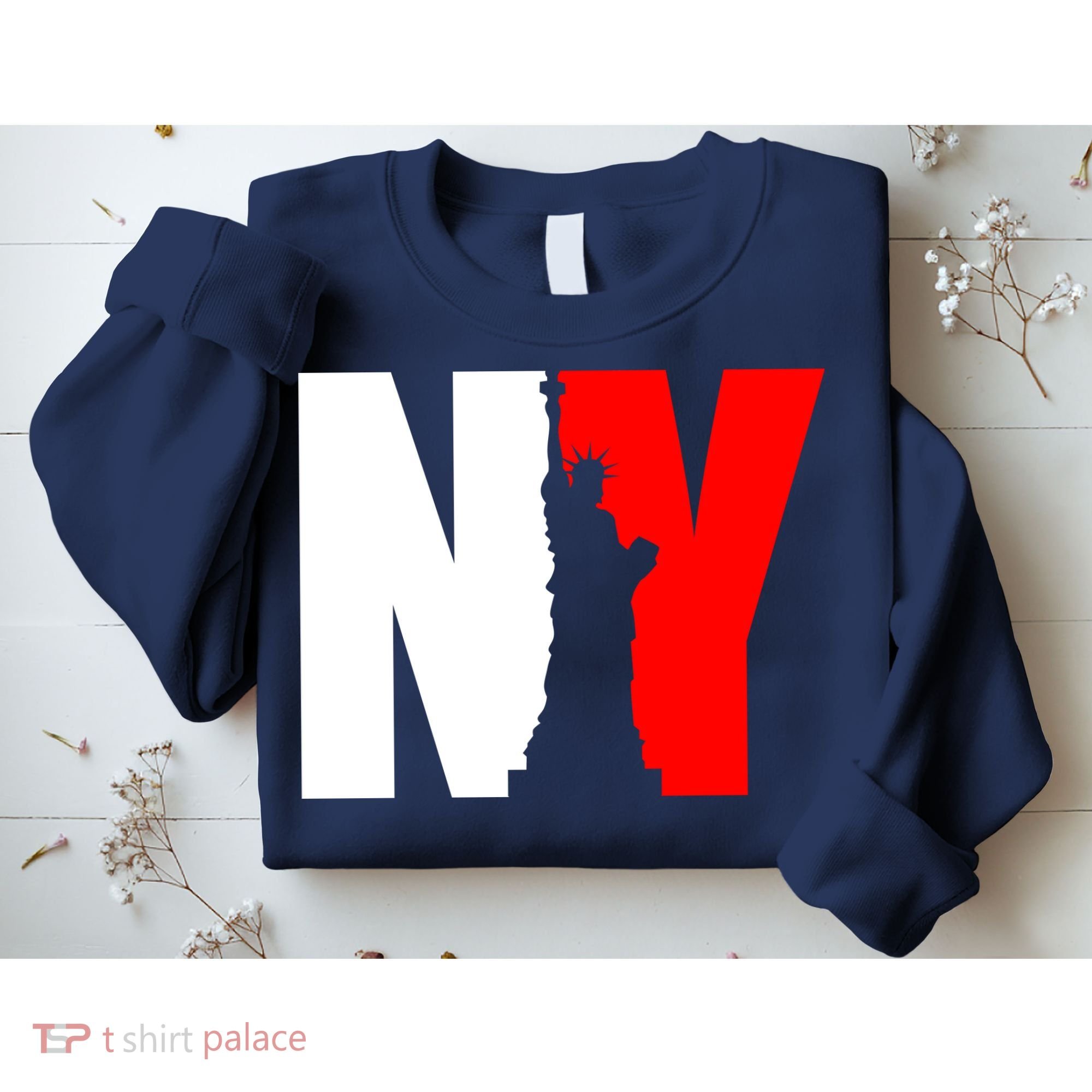NY - New York Statue Of Liberty Die Cut Sweatshirt