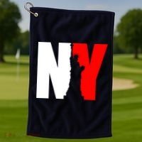 NY - New York Statue Of Liberty Die Cut Golf Towel thumb 1