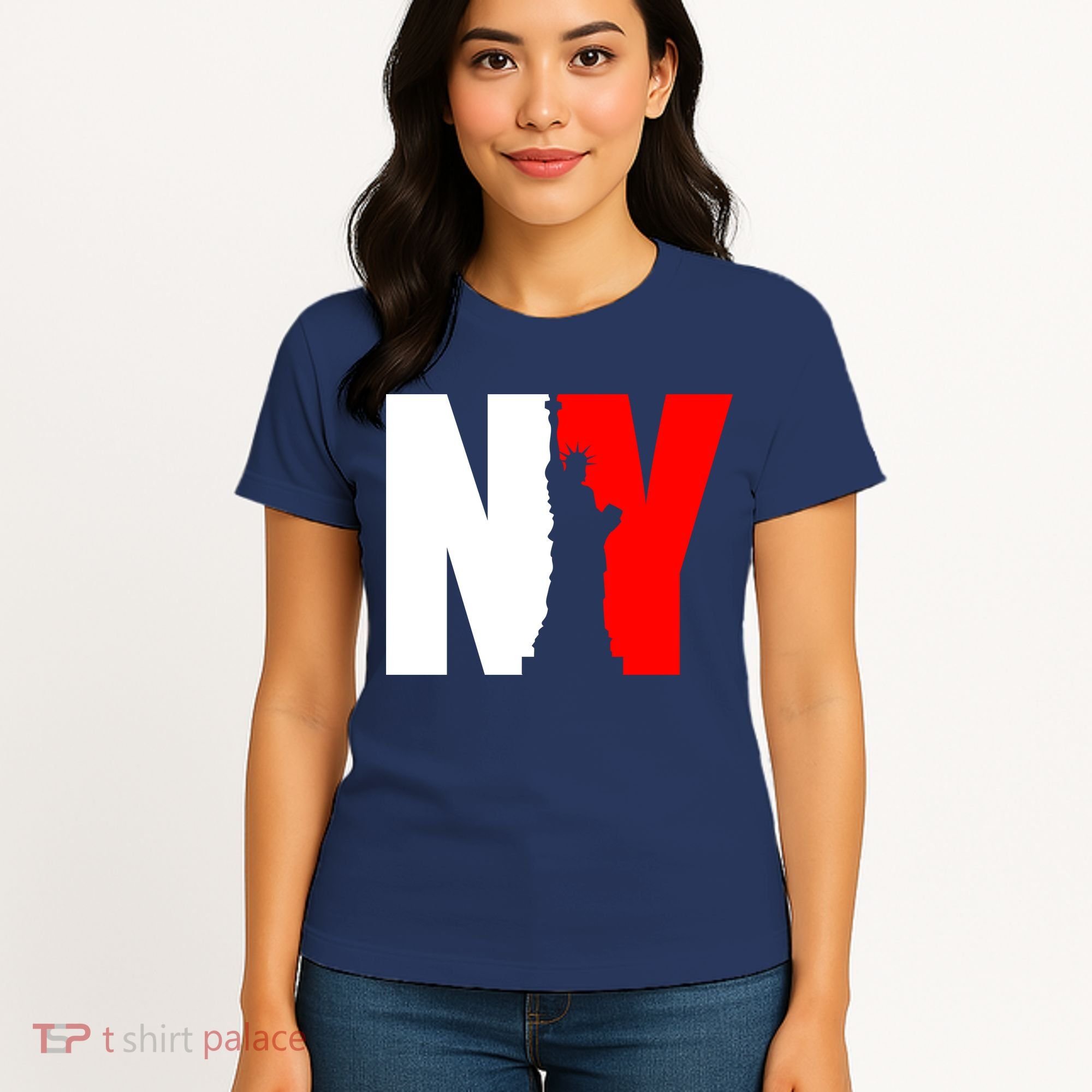 NY - New York Statue Of Liberty Die Cut Women's T-Shirt
