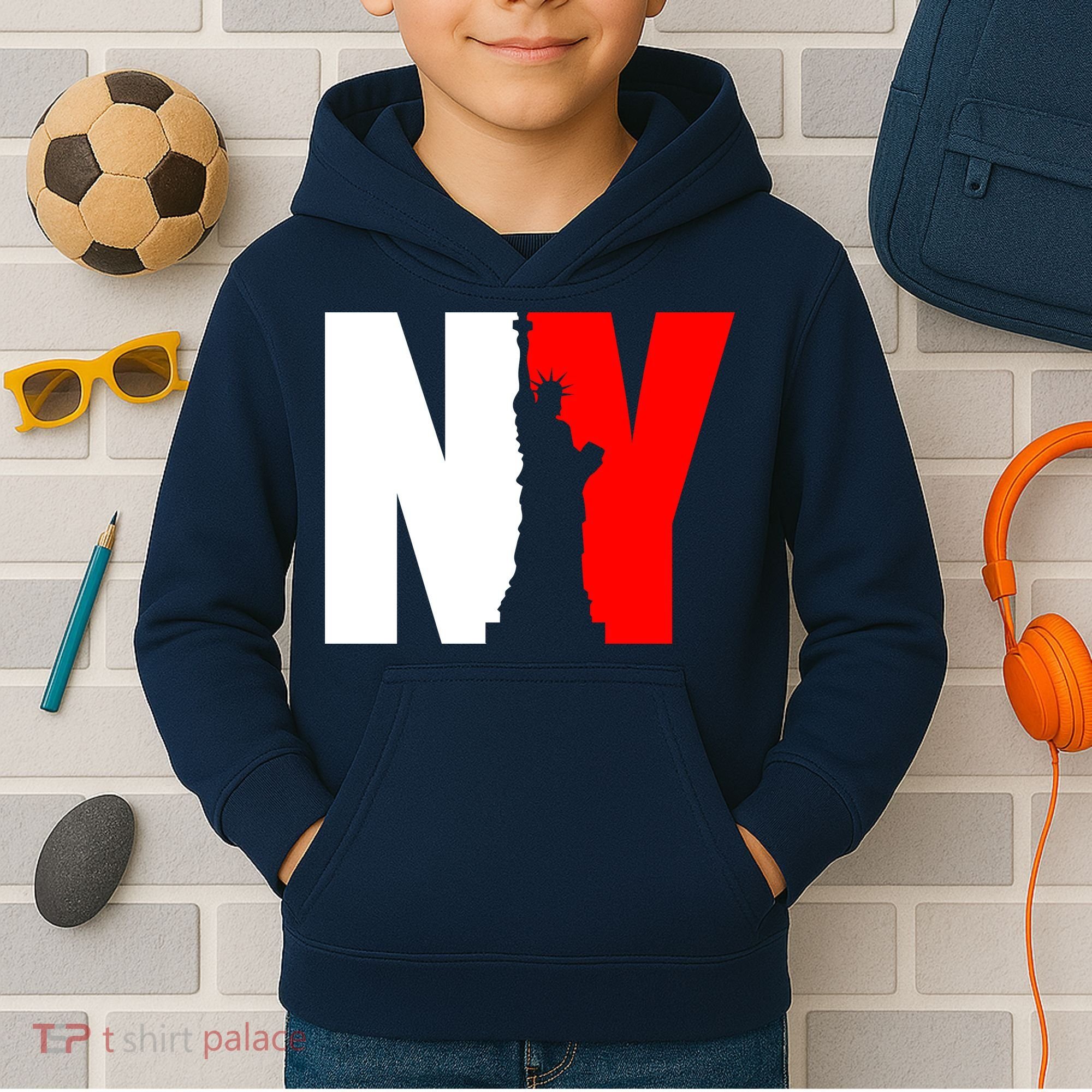NY - New York Statue Of Liberty Die Cut Kids Hoodie