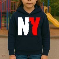NY - New York Statue Of Liberty Die Cut Kids Hoodie thumb 3