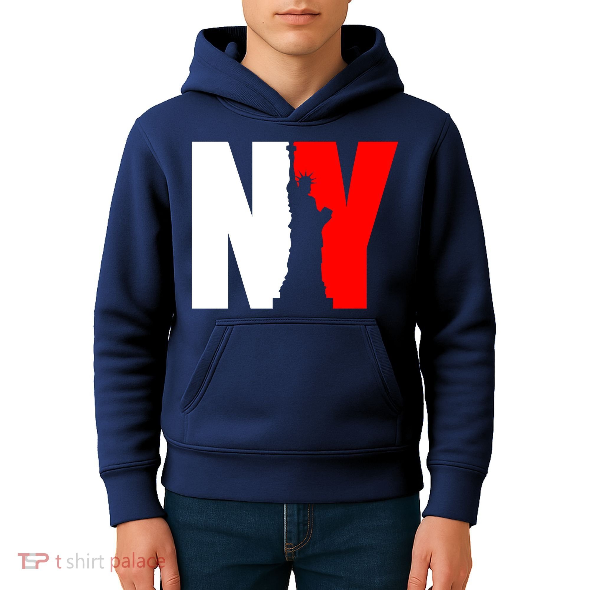 NY - New York Statue Of Liberty Die Cut Kids Hoodie