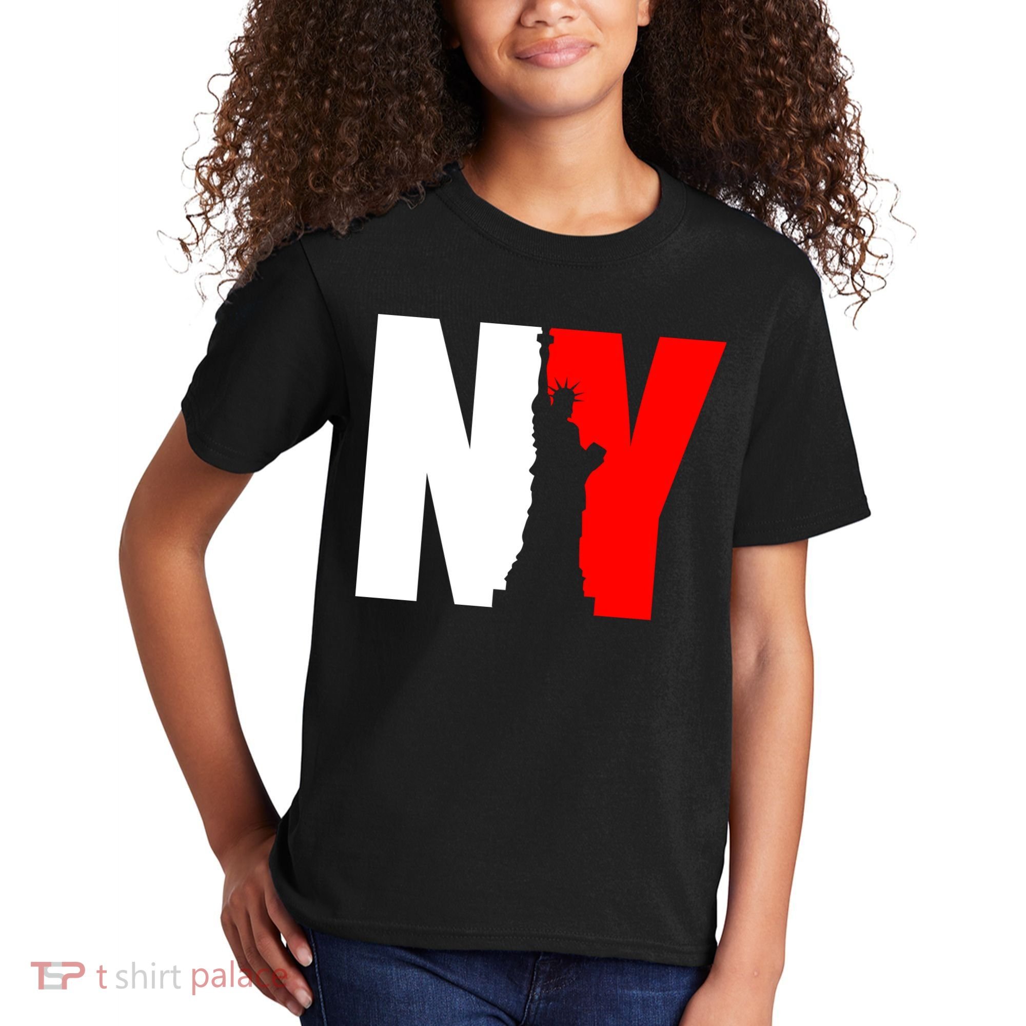 NY - New York Statue Of Liberty Die Cut Kids T-Shirt