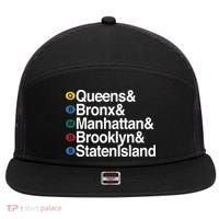 New York 5 Boroughs 7 Panel Mesh Trucker Snapback Hat thumb 0