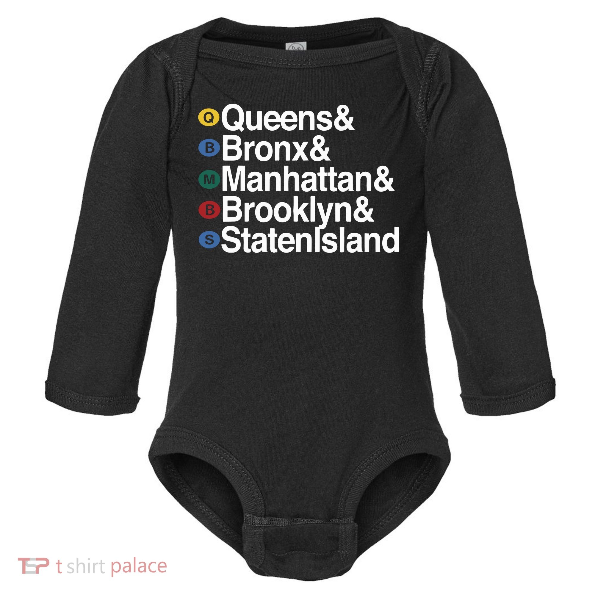 New York 5 Boroughs Baby Long Sleeve Bodysuit