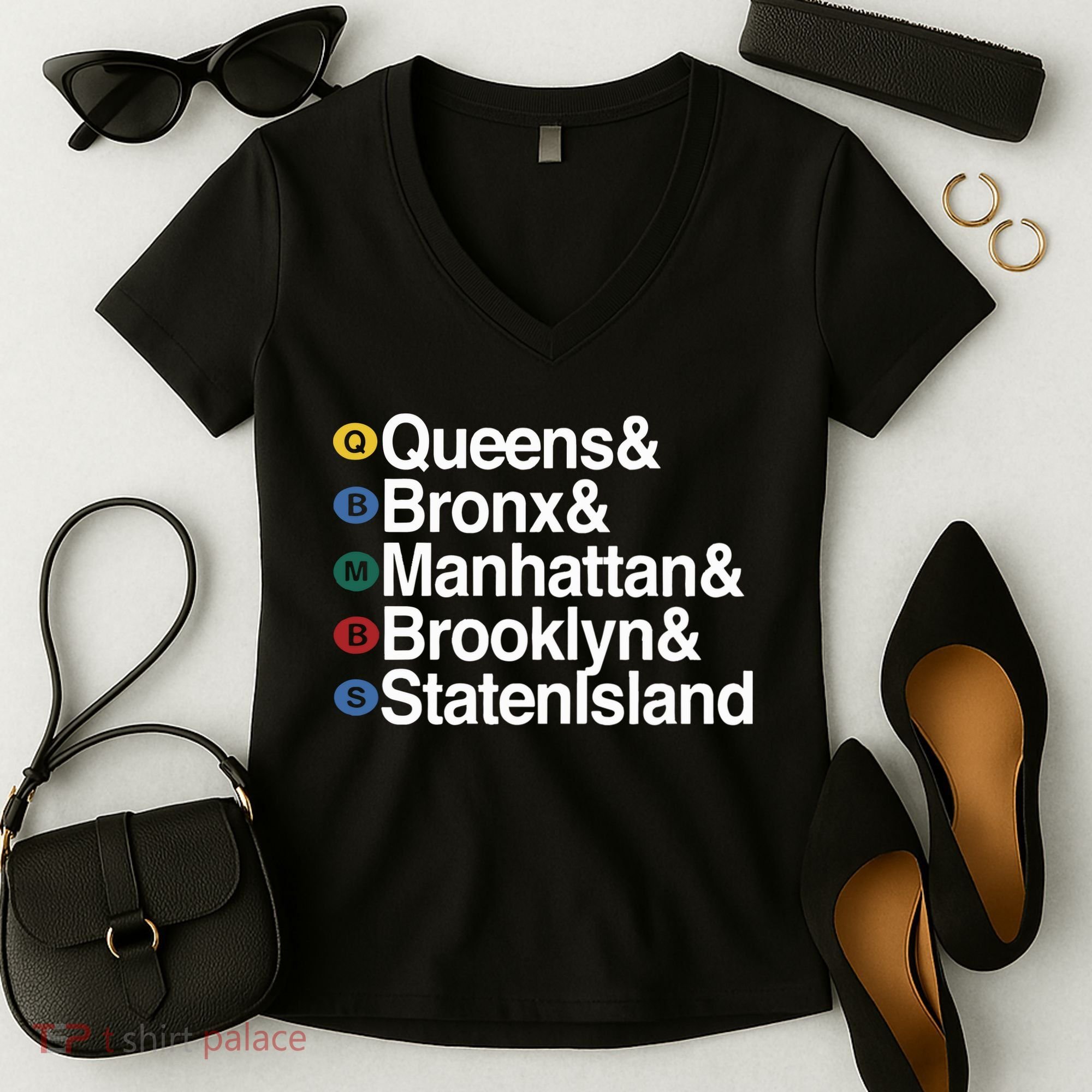 New York 5 Boroughs Women's V-Neck T-Shirt