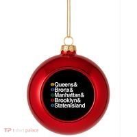New York 5 Boroughs Plastic Christmas Ball Ornament thumb 0