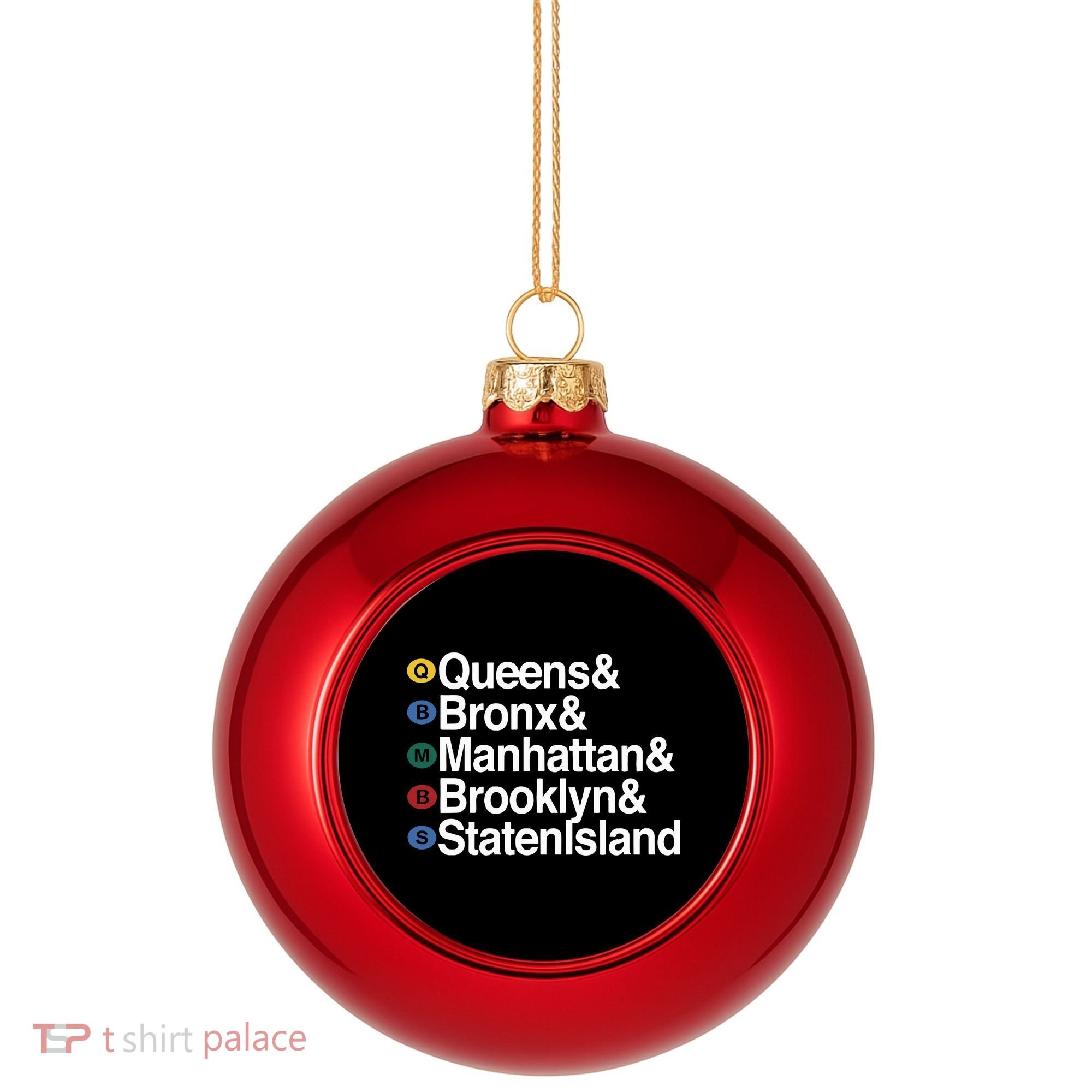 New York 5 Boroughs Plastic Christmas Ball Ornament