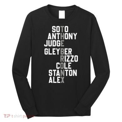 New York Baseball Player Name Long Sleeve Shirt