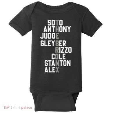 New York Baseball Player Name Baby Bodysuit