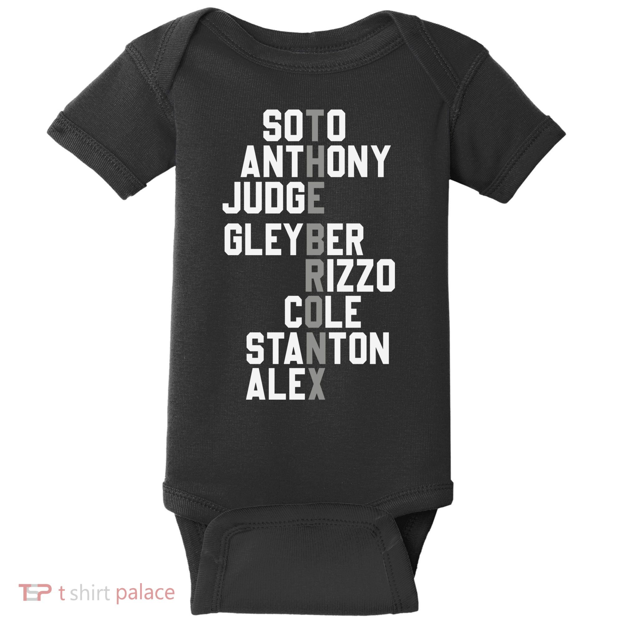 New York Baseball Player Name Baby Bodysuit