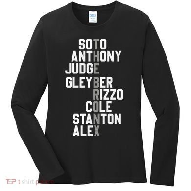 New York Baseball Player Name Women's Long Sleeve Shirt