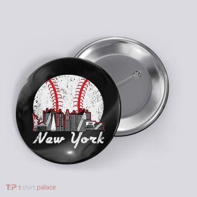 New York Baseball Ny Button