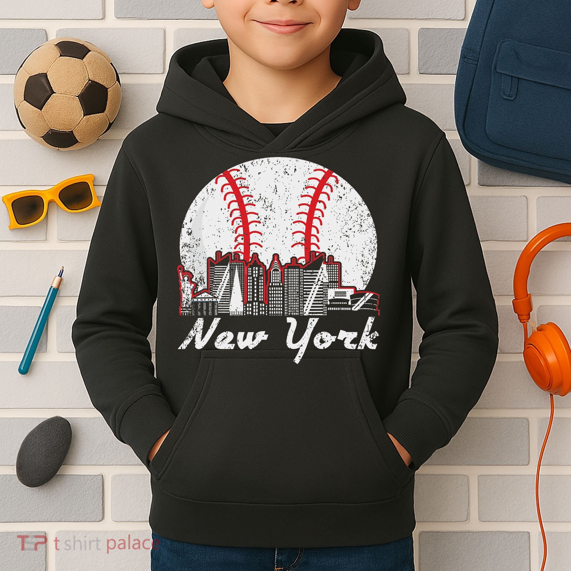 New York Baseball Ny Kids Hoodie