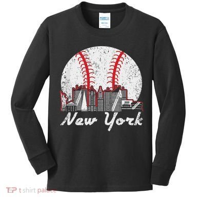 New York Baseball Ny Kids Long Sleeve Shirt