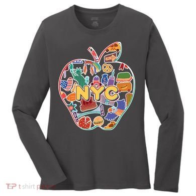 NYC Apple Doodle Women's Long Sleeve Shirt